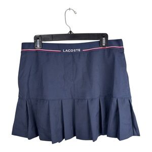 Lacoste Skirt Womens 10 Navy Blue Pleated Wool Blend Tennis Golf EU 42 Pockets
